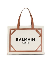Balmain Women's B-Army 42 Canvas Tote Bag with Leather Details