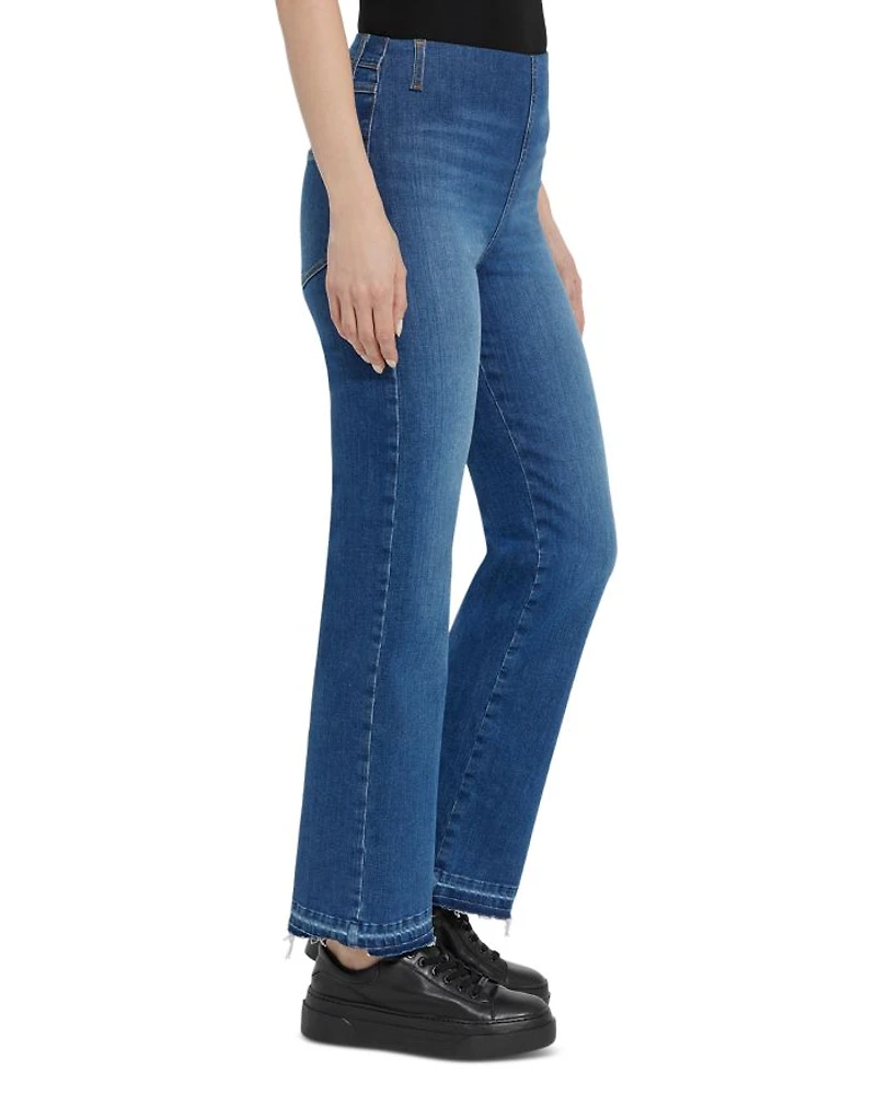 Premium Denim Relaxed High Rise Straight Jeans Authentic Midwash