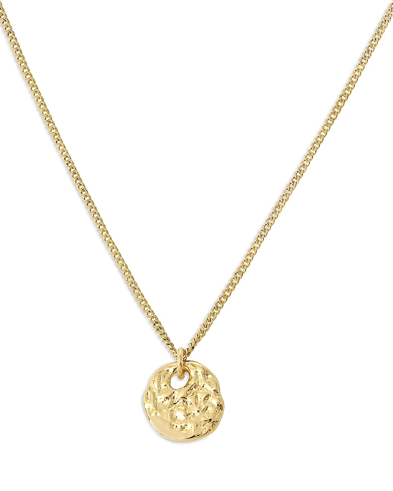 Allsaints Hammered Coin Pendant Necklace
