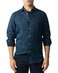 North River Slim Fit Printed Linen Shirt