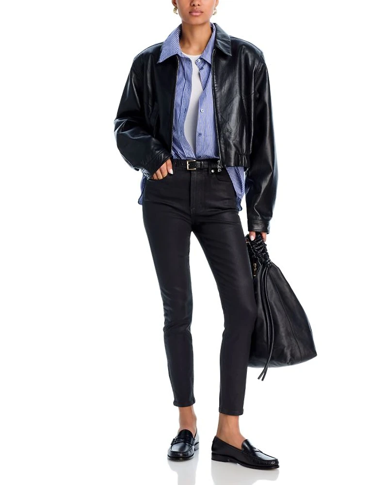 x Alix Earle The High Rise Skinny Jeans Black Coat