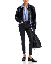 x Alix Earle The High Rise Skinny Jeans Black Coat