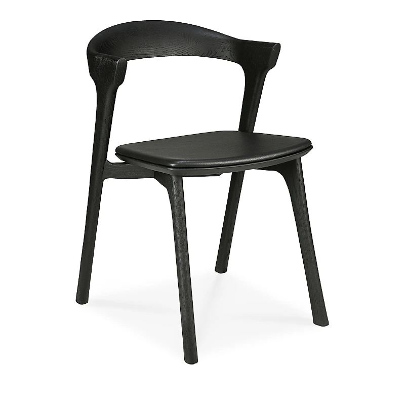 Ethnicraft Bok Dining Chair, Oak Black with Black Leather