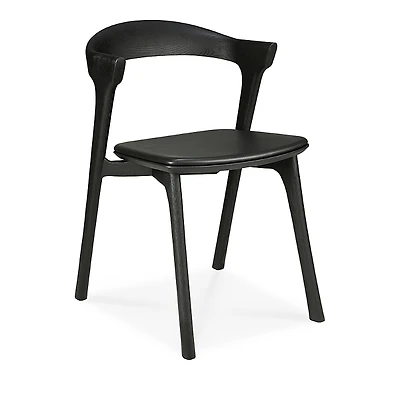 Ethnicraft Bok Dining Chair, Oak Black with Black Leather