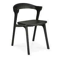 Ethnicraft Bok Dining Chair, Oak Black with Black Leather