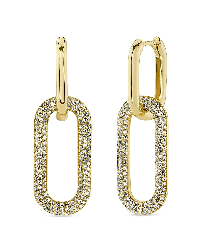 Shy Creation 14K Yellow Gold Kate Diamond Pave Earrings, 0.71 tcw