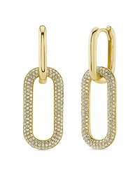 Shy Creation 14K Yellow Gold Kate Diamond Pave Earrings, 0.71 tcw