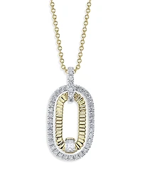 Shy Creation 14K Gold Kate Diamond Double Link Pendant Necklace, 18
