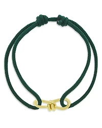 Luis Morais Men's 14K Yellow Gold Large Twisted Wire Juniper Green Cord Bracelet