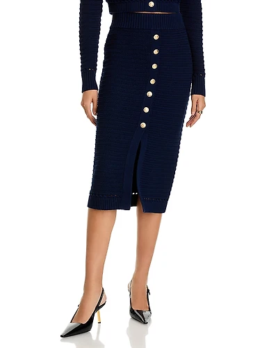 Toccin Tani Button Front Knit Skirt