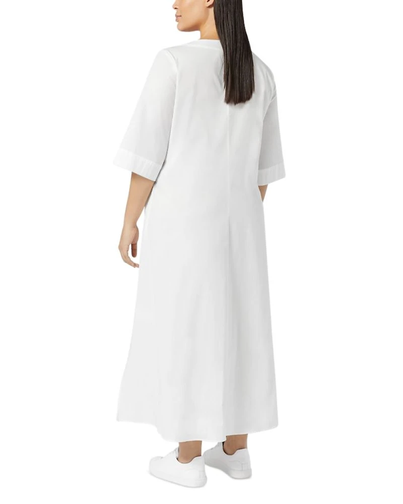Uscita Opossum Embroidered Split V Neck Dress