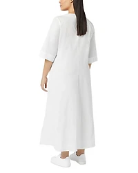 Uscita Opossum Embroidered Split V Neck Dress