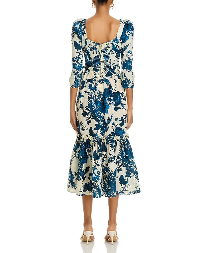 Blue Hill Linen Midi Dress