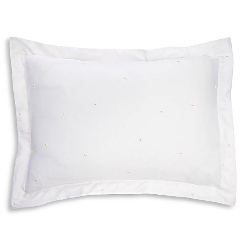 Schlossberg Daisy Embroidered Blanc Sham, Standard