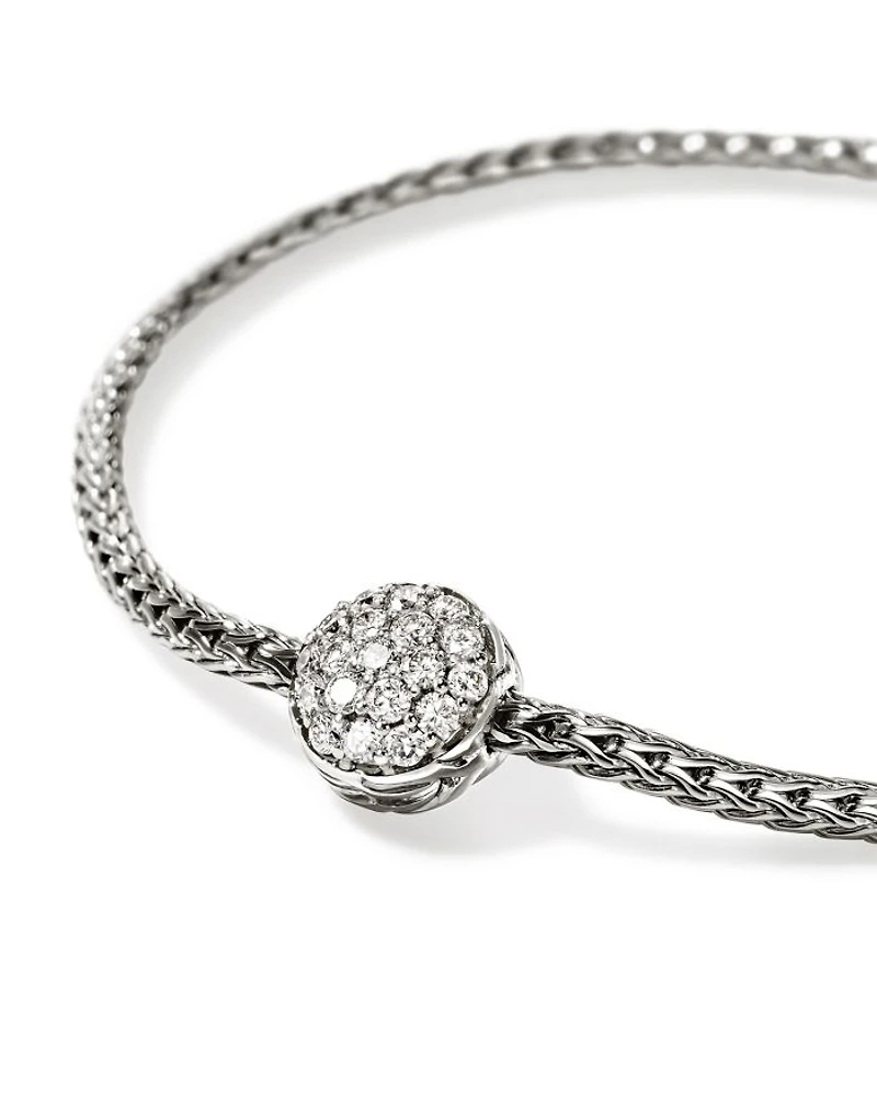Sterling Silver JH Essentials Diamond Pavé Disc Chain Bracelet