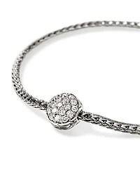 Sterling Silver JH Essentials Diamond Pavé Disc Chain Bracelet