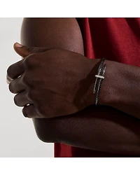 Sterling Silver Spear Diamond Pavé Flex Bypass Cuff Bracelet