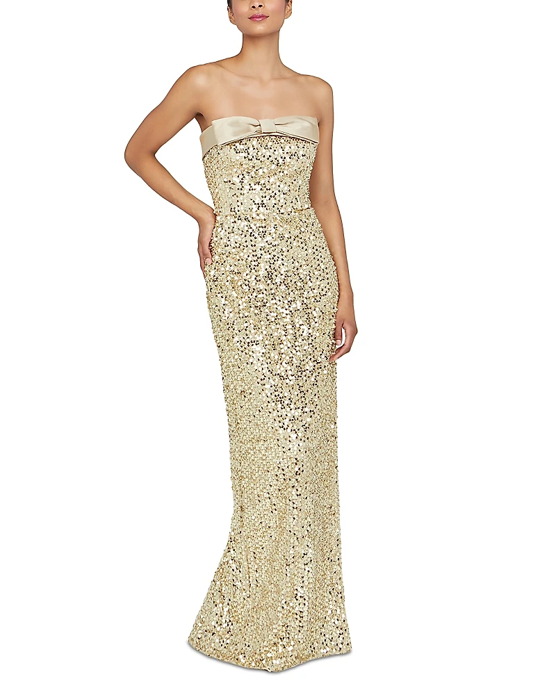 Theia Lacie Sequin Column Gown