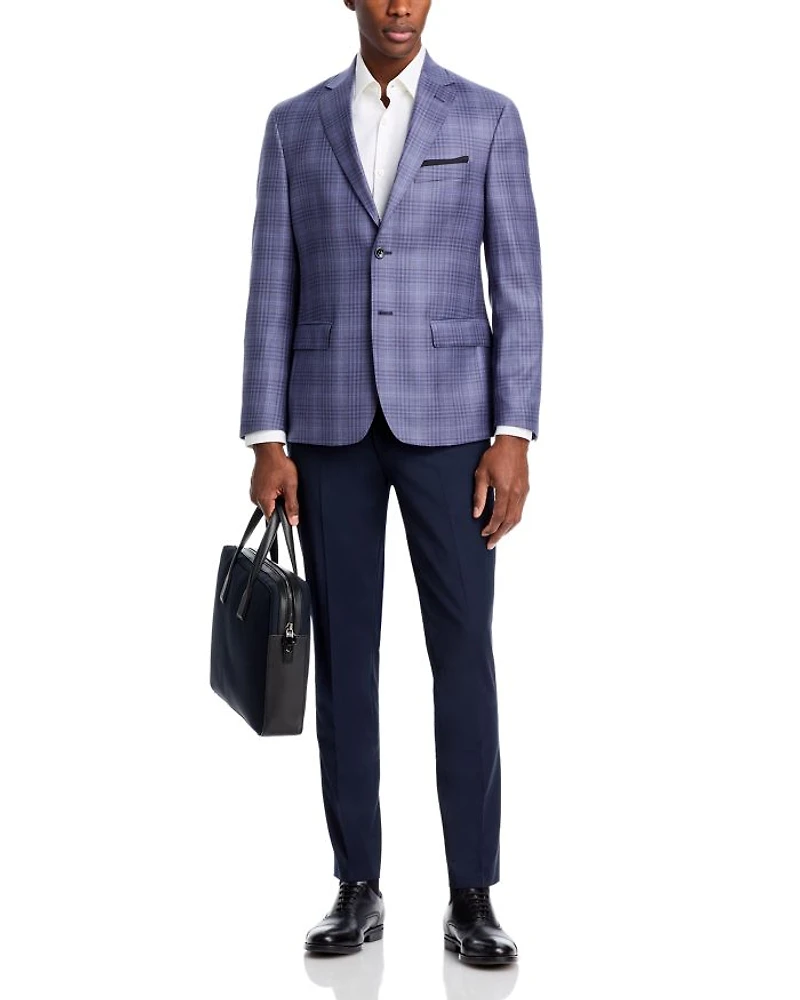 Tonal Plaid Regular Fit Sport Coat