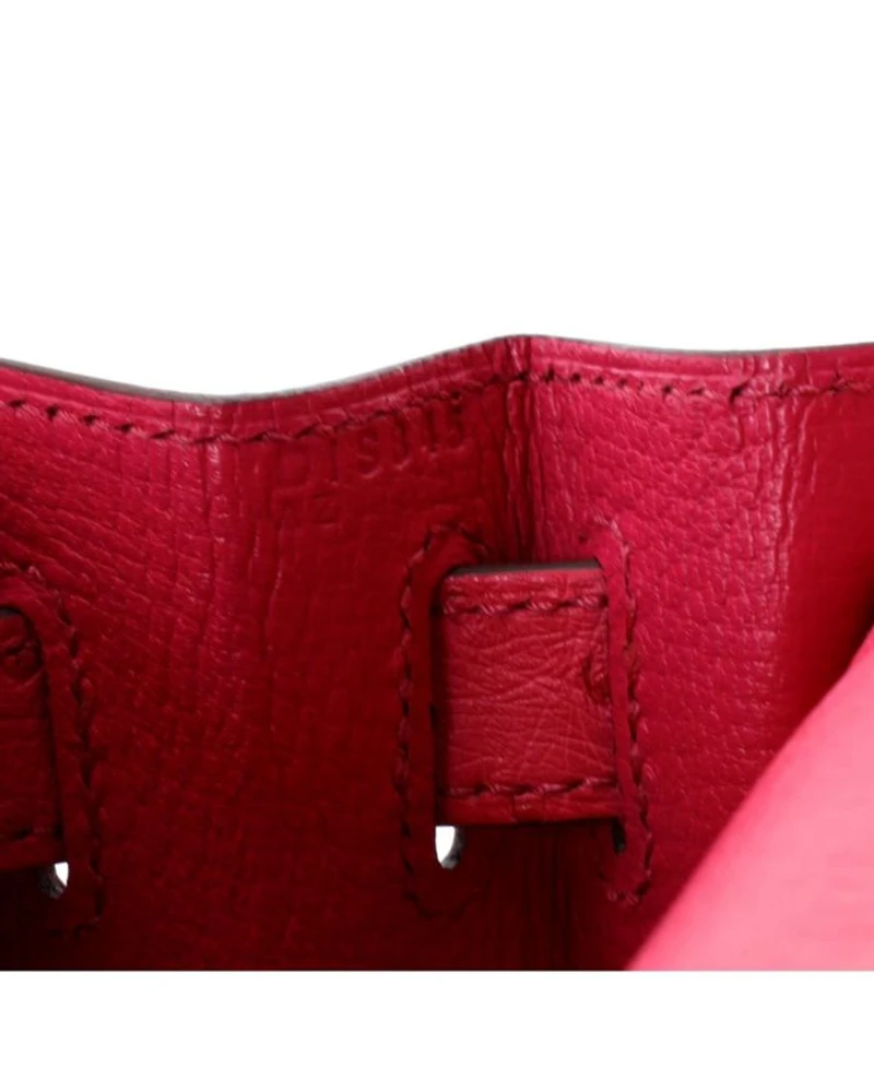 Pre-Owned HERMES Pre-Owned Hermes Kelly 28 Handbag Pink Ostrich with Palladium Hardware