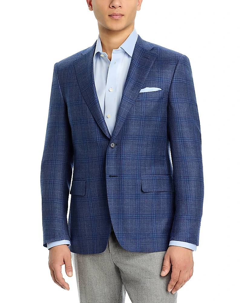 Canali Siena Hopsack Plaid Regular Fit Sport Coat