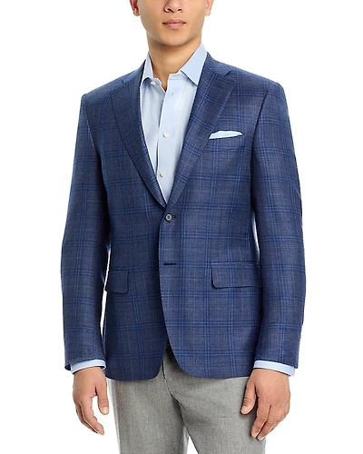 Canali Siena Hopsack Plaid Regular Fit Sport Coat