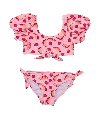 Snapper Rock Girls' Berry Sweet Knot Front Bikini - Little Kid, Big Kid