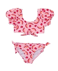 Snapper Rock Girls' Berry Sweet Knot Front Bikini - Little Kid, Big Kid