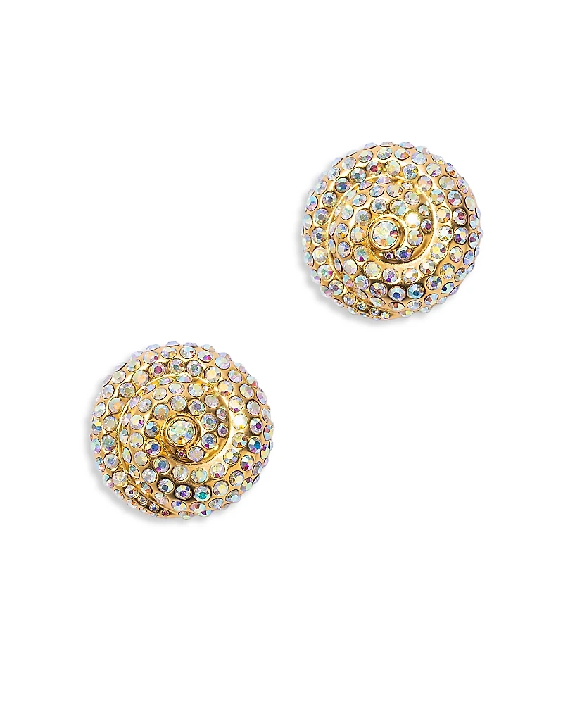 Pearl Octopuss. y Le Soleil Crystal Spiral Clip On Drop Earrings