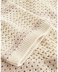 Gianni Short Sleeve Striped Open Knit Shirt