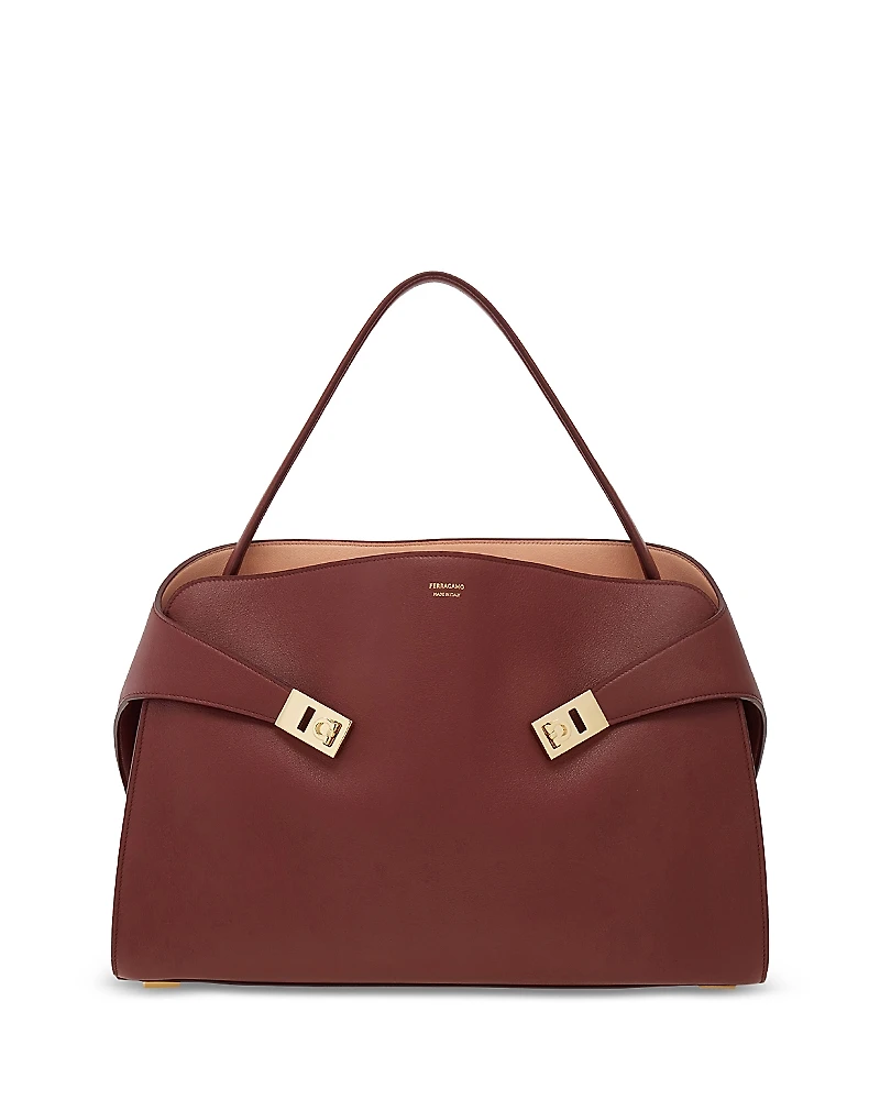 Ferragamo Hug Brown Leather Handbag