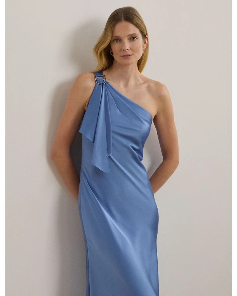 Satin Charmeuse One Shoulder Gown