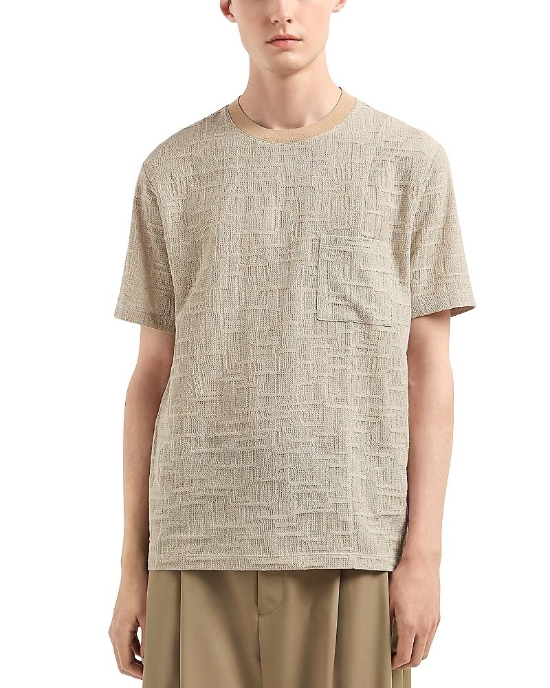Emporio Armani Geometric Jacquard Knit Tee