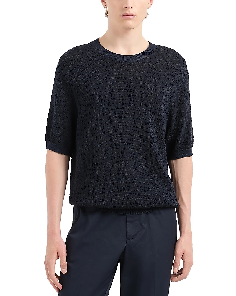 Emporio Armani Stitched Logo Short Sleeved Sweater