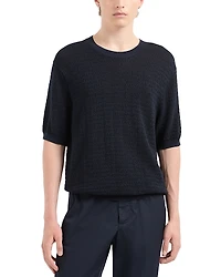 Emporio Armani Stitched Logo Short Sleeved Sweater