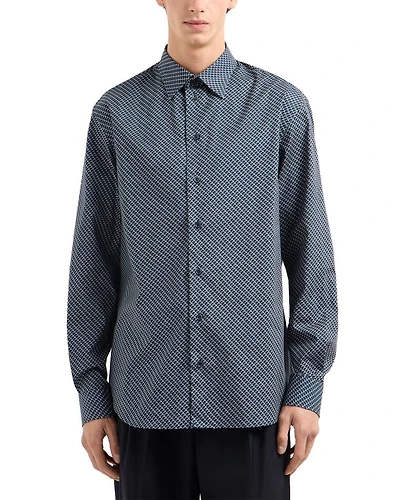 Regular Fit Geometric Pattern Sport Shirt