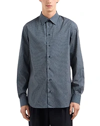 Regular Fit Geometric Pattern Sport Shirt