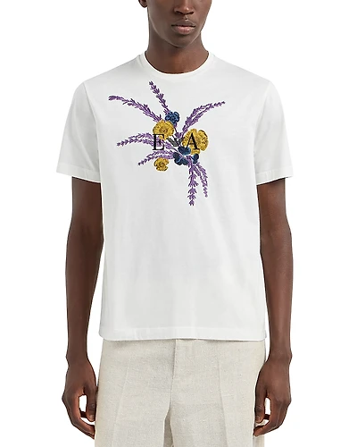 Emporio Armani Embroidered Floral Tee