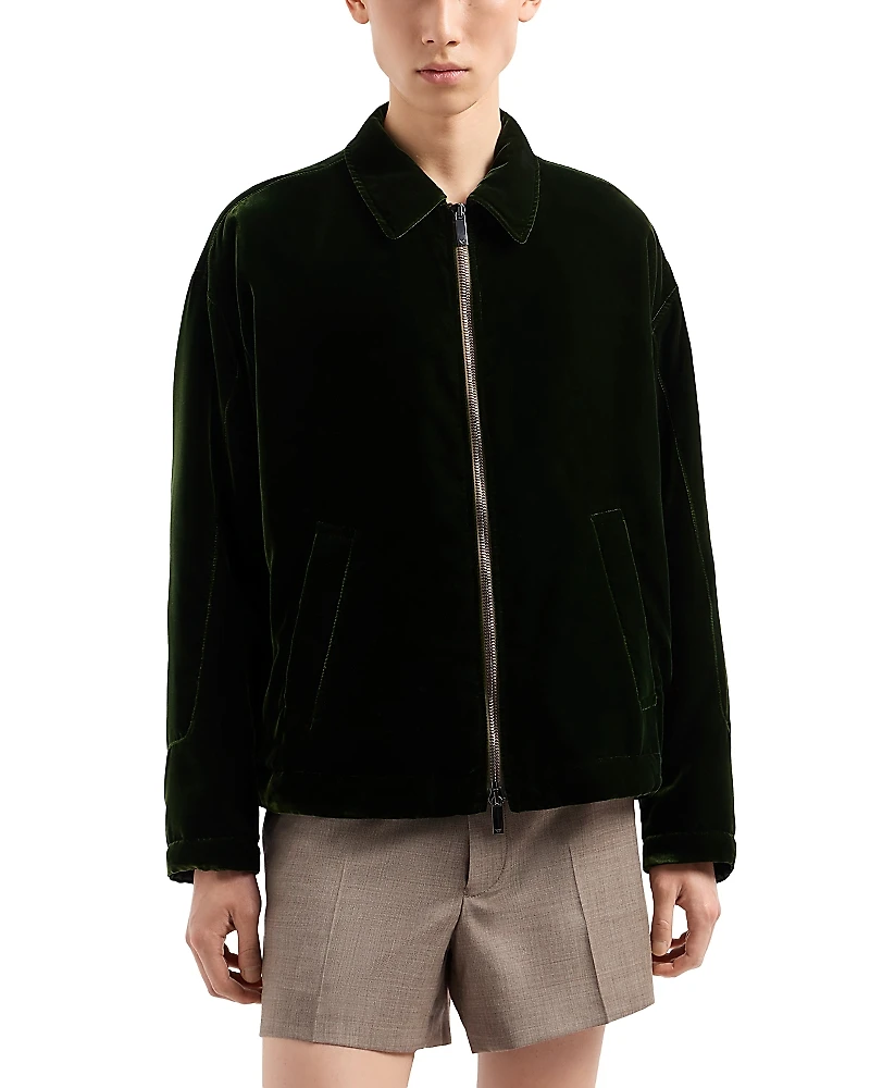 Emporio Armani Regular Fit Velvet Trucker Jacket
