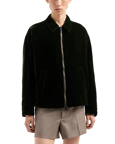 Emporio Armani Regular Fit Velvet Trucker Jacket