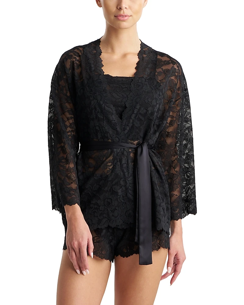 Natori Peony Lace Wrap Robe