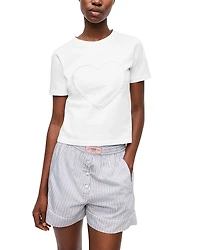 Ganni Tonal Heart Logo Tee