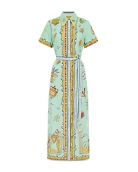 Surrealist Linen Shirt Dress
