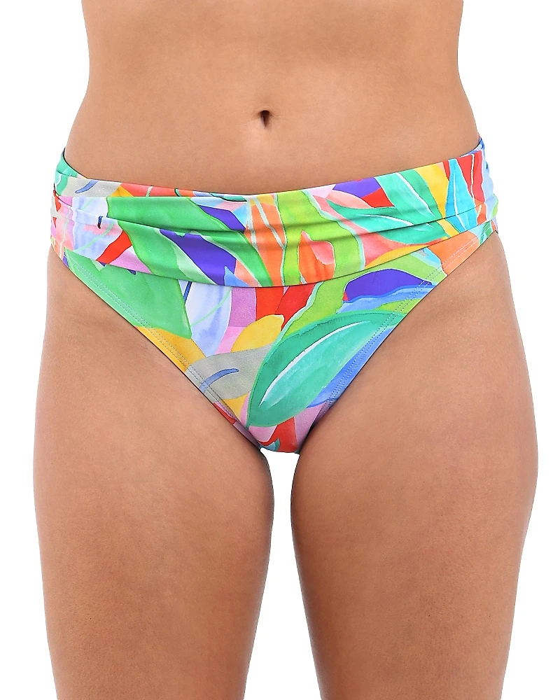 La Blanca Tropi Flage Shirred Band Hipster Bottom