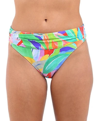 La Blanca Tropi Flage Shirred Band Hipster Bottom