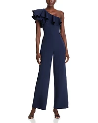 One Shoulder Ruffle Jumpsuit
