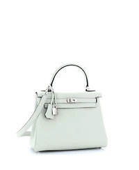 Kelly 25 Handbag Grey Clemence with Palladium Hardware