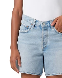 V Waist Mid Rise Denim Shorts Backbeat