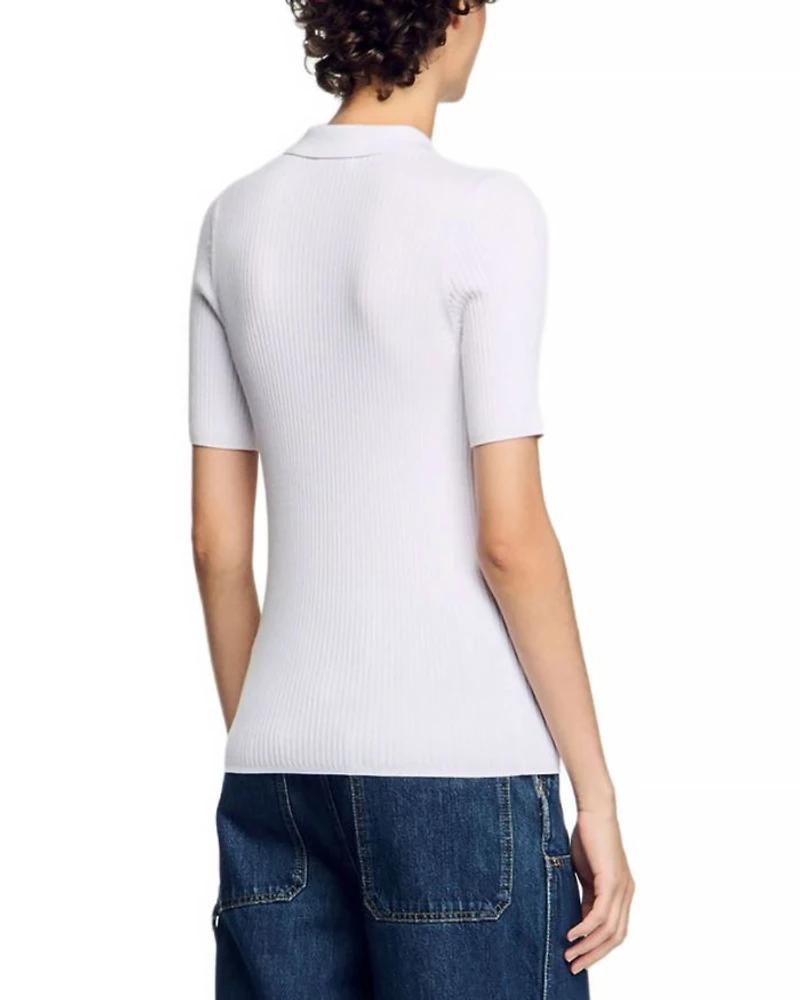 Rib Knit Polo Top