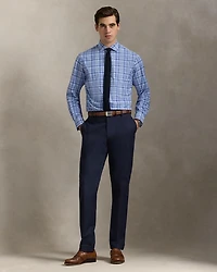 Cotton Classic Fit Long Sleeve Checked Poplin Shirt